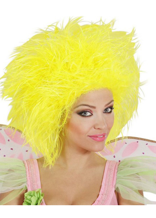 Peluca Despeinada Fluor Amarilla - Pelucas
