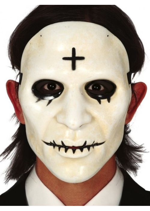 Mascara Purga Blanca con Cruz - Mascaras Halloween
