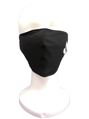 Mascarilla Tela Negra Lauburu Blanco - Euskal Maskarak Adulto