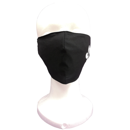 Mascarilla Tela Negra Lauburu Blanco - Euskal Maskarak Adulto