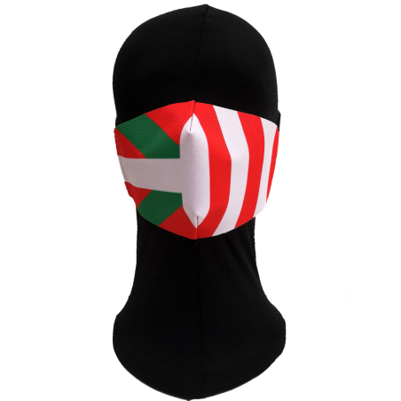 Mascarilla Tela Bandera Zurigorri Ikurriña Adulto - Euskal Maskarak Adulto