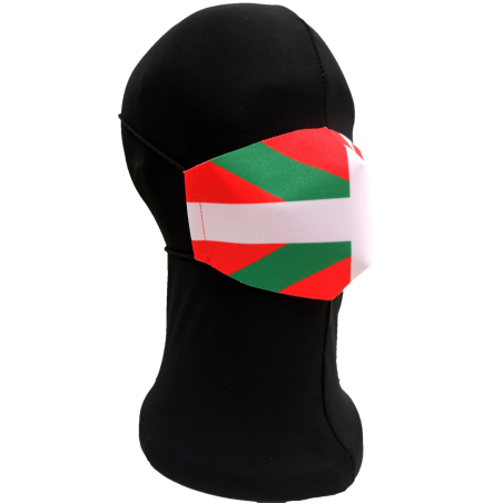 Mascarilla Tela Bandera Zurigorri Ikurriña Adulto - Euskal Maskarak Adulto
