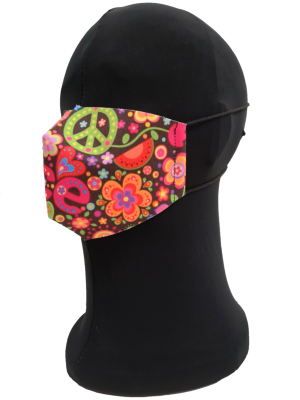 Mascarilla Hippie Peace Adulto - Mascarillas Originales Adulto