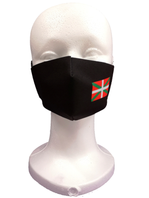 Mascarilla Tela Negra Ikurriña Infantil - Euskal Maskarak Infantiles