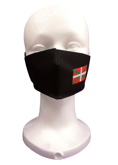 Mascarilla Tela Negra Ikurriña Infantil - Euskal Maskarak Infantiles