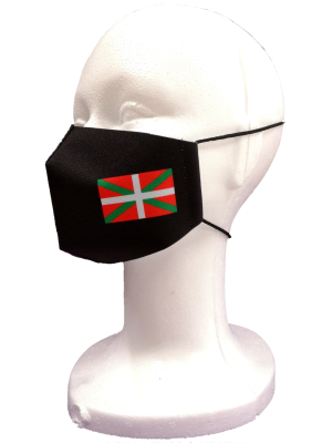 Mascarilla Tela Negra Ikurriña Infantil - Euskal Maskarak Infantiles