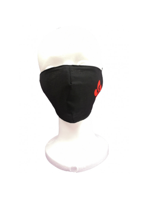 Mascarilla Tela Negra Lauburu Roja Infantil - Euskal Maskarak Infantiles