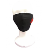 Mascarilla Tela Negra Lauburu Roja Infantil - Euskal Maskarak Infantiles