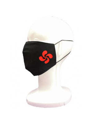 Mascarilla Tela Negra Lauburu Roja Infantil - Euskal Maskarak Infantiles