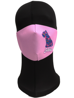 Mascarilla Perrito Bilbao Rosa Infantil - Euskal Maskarak Infantiles