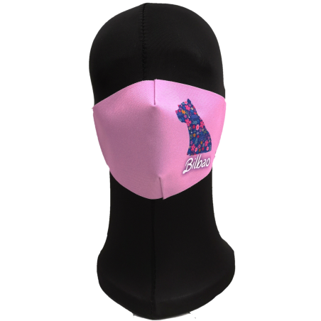 Mascarilla Perrito Bilbao Rosa Infantil - Euskal Maskarak Infantiles