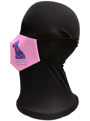 Mascarilla Perrito Bilbao Rosa Infantil - Euskal Maskarak Infantiles