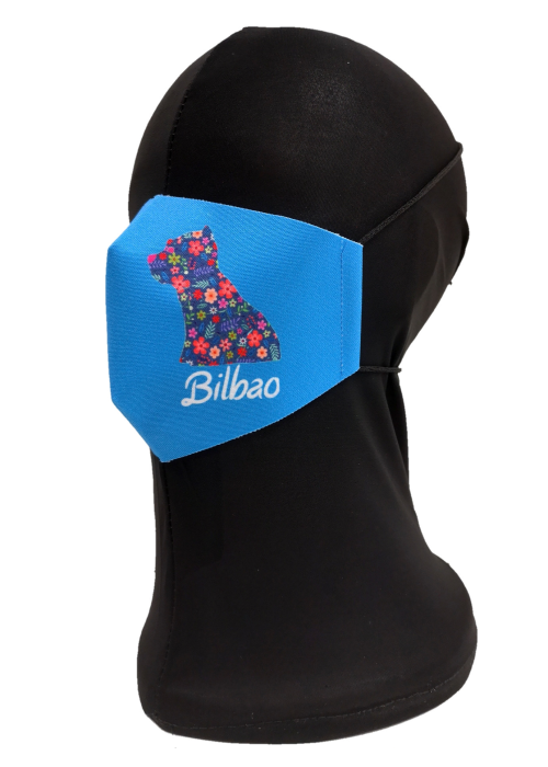 Mascarilla Perrito Bilbao Azul Infantil - Euskal Maskarak Infantiles