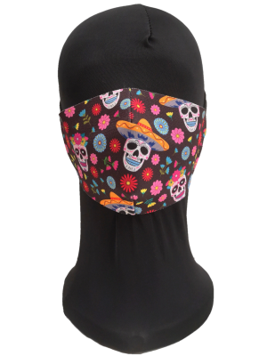 Mascarilla Calaveras Flores Adulto - Mascarillas Originales Adulto