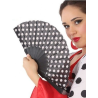 Abanico Negro con Lunar Blanco - Abanicos y Castañuelas Flamencos
