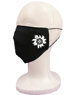 Mascarilla negra Eguzkilore Blanco (Homologada) - Euskal Maskarak Adulto