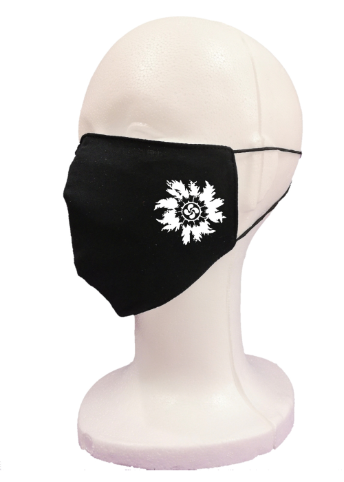 Mascarilla negra Eguzkilore Blanco (Homologada) - Euskal Maskarak Adulto