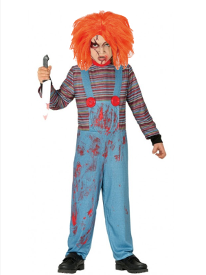 Disfraz de Muñeco Diabolico infantil con peluca - Packs Disfraces Halloween Infantiles