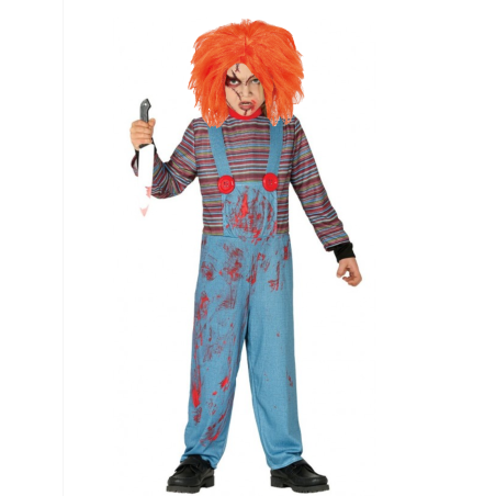 Disfraz de Muñeco Diabolico infantil con peluca - Packs Disfraces Halloween Infantiles