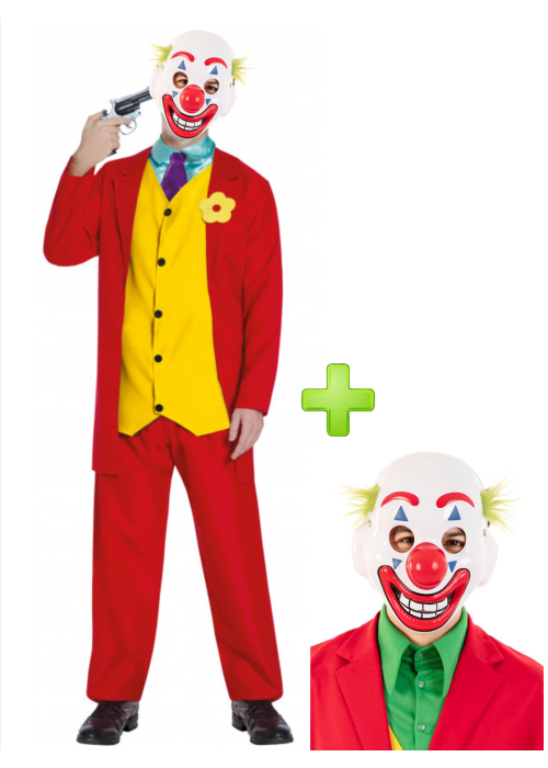 Disfraz de Joker Rojo con mascara smile - Disfraces Halloween - Packs Disfraces Halloween