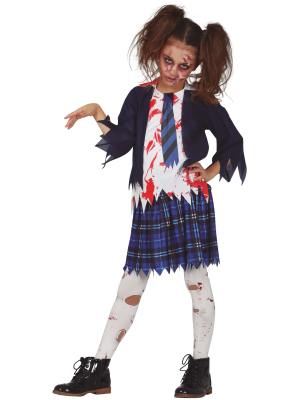 Disfraz de Zombie Estudiante Niña Infantil - Disfraces de Zombies para Niñas