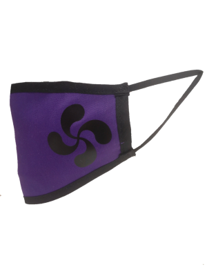 Mascarilla Morada Lauburu Negro (Homologada) - Euskal Maskarak Adulto