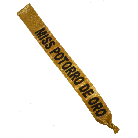 Banda de Miss Potorro de Oro para Despedidas de Soltera - Bandas para Despedida