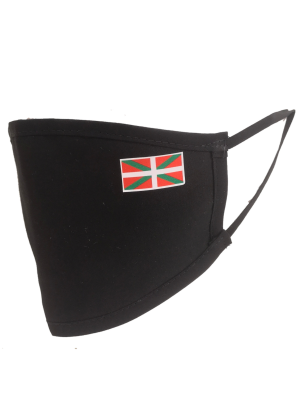 Mascarilla negra Ikurriña Mini (Homologada) - Euskal Maskarak Adulto