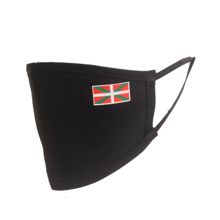 Mascarilla negra Ikurriña Mini (Homologada) - Euskal Maskarak Adulto