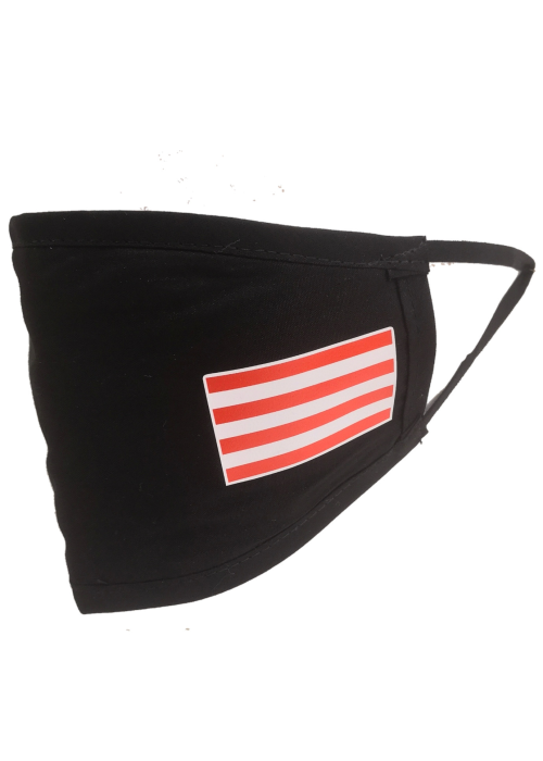 Mascarilla negra Bandera Rojiblanca (Homologada) - Euskal Maskarak Adulto