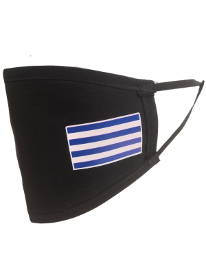 Mascarilla negra Bandera Azul y blanca (Homologada) - Euskal Maskarak Adulto