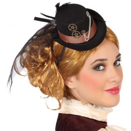 Chistera Mini Steampunk con Diadema