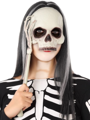 Mascara Calavera sin Barbilla y con Brazo - Mascaras y Antifaces