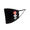 Mascarilla negra Lauburus tricolor vertical (Homologada) - Euskal Maskarak Adulto