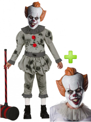 Disfraz de Payaso Asesino Cine Mascara Infantil - Packs Disfraces Halloween Infantiles