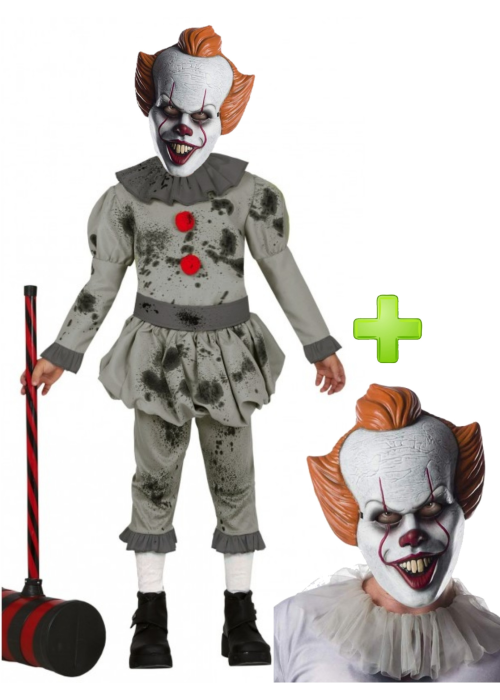Disfraz de Payaso Asesino Cine Mascara Infantil - Packs Disfraces Halloween Infantiles