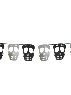Guirnalda Calaveras Blancas y Negras 275 cm. - Guirnaldas y Globos