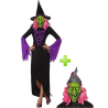 Disfraz de Bruja Morada con Mascara - Disfraces Halloween - Disfraces Halloween Mujer