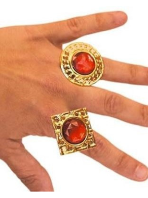 Comprar Anillo Piedra Roja Borde Dorado Forma Surtida - Collares, Pulseras y Anillos
