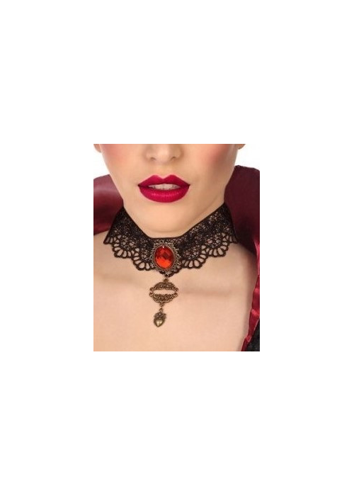 Choker collaret amb Pedra Vermella