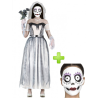 Disfraz de Novia Cadaver con Mascara para adulto - Disfraces Halloween - Packs Disfraces Halloween Adulto