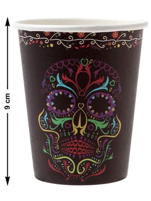 Vasos Halloween Calavera Negra - Platos, Vasos y Decoracion de Mesa