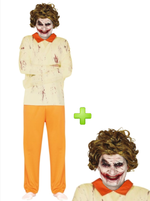 Disfraz de Joker Maniaco con peluca - Disfraces Halloween - Packs Disfraces Halloween Adulto