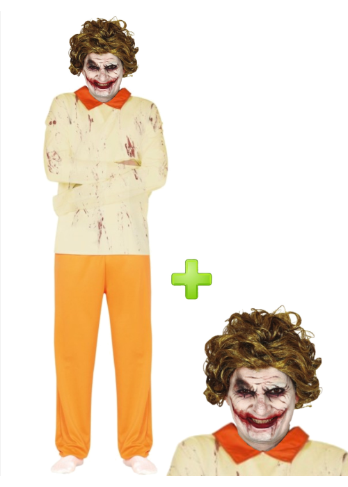 Disfraz de Joker Maniaco con peluca - Disfraces Halloween - Packs Disfraces Halloween Adulto