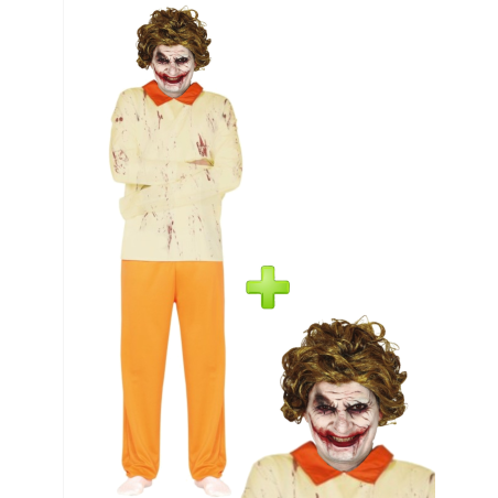 Disfraz de Joker Maniaco con peluca - Disfraces Halloween - Packs Disfraces Halloween Adulto