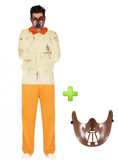 Disfraz de Psicopata Canibal con mascara - Disfraces Halloween - Packs Disfraces Halloween Adulto