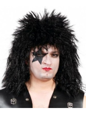 Comprar Perruca Rocker Negre per només 7.50€ – vestit de Botiga en línia