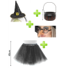 Set de Bruja Negra Brillos adulto - Disfraces Halloween - Packs Disfraces Halloween Adulto