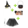 Set de Bruja Negra infantil - Disfraces Halloween - Packs Disfraces Halloween Infantiles