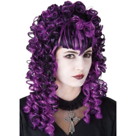 Peluca Vampiresa Mechas Moradas - Pelucas